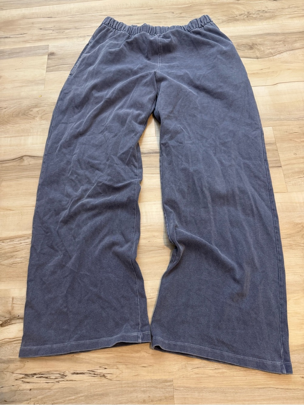 Brandy Melville Men's Wide-Leg Sweatpants in Slate Blue